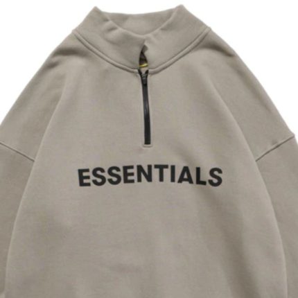Essentials Half Zip High Collar Hoodie Loose