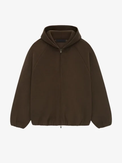 Brushed Hooded Pullover Bomber – Brown