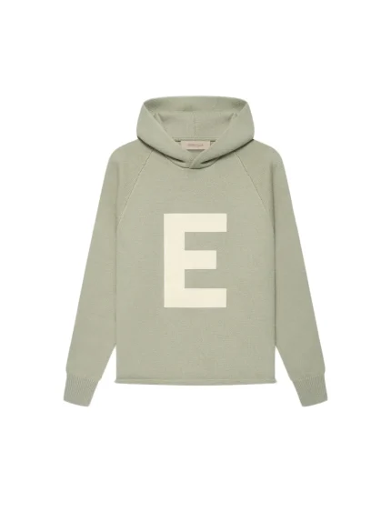 Fear Of God Essentials Kids Big E Knit Seafoam Hoodie