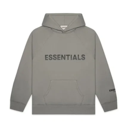 Fear of God Essentials Pullover Hoodie Logo – Gray Applique